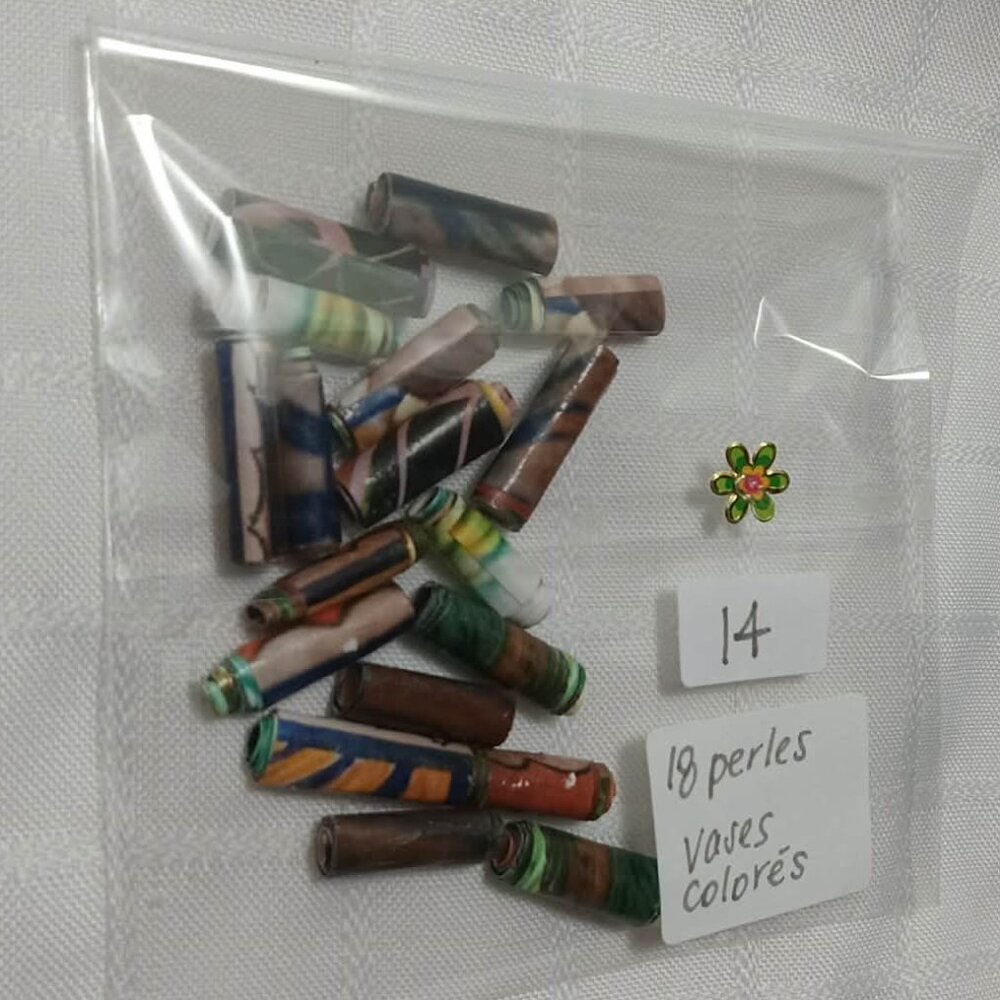 One-of-a-kind handmade/hand rolled paper beads/jewelry making/craft supplies/DIY